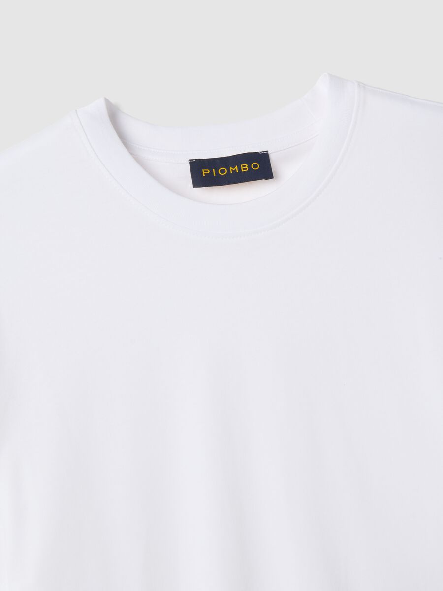 T-shirt girocollo in puro cotone bianco relaxed fit_5