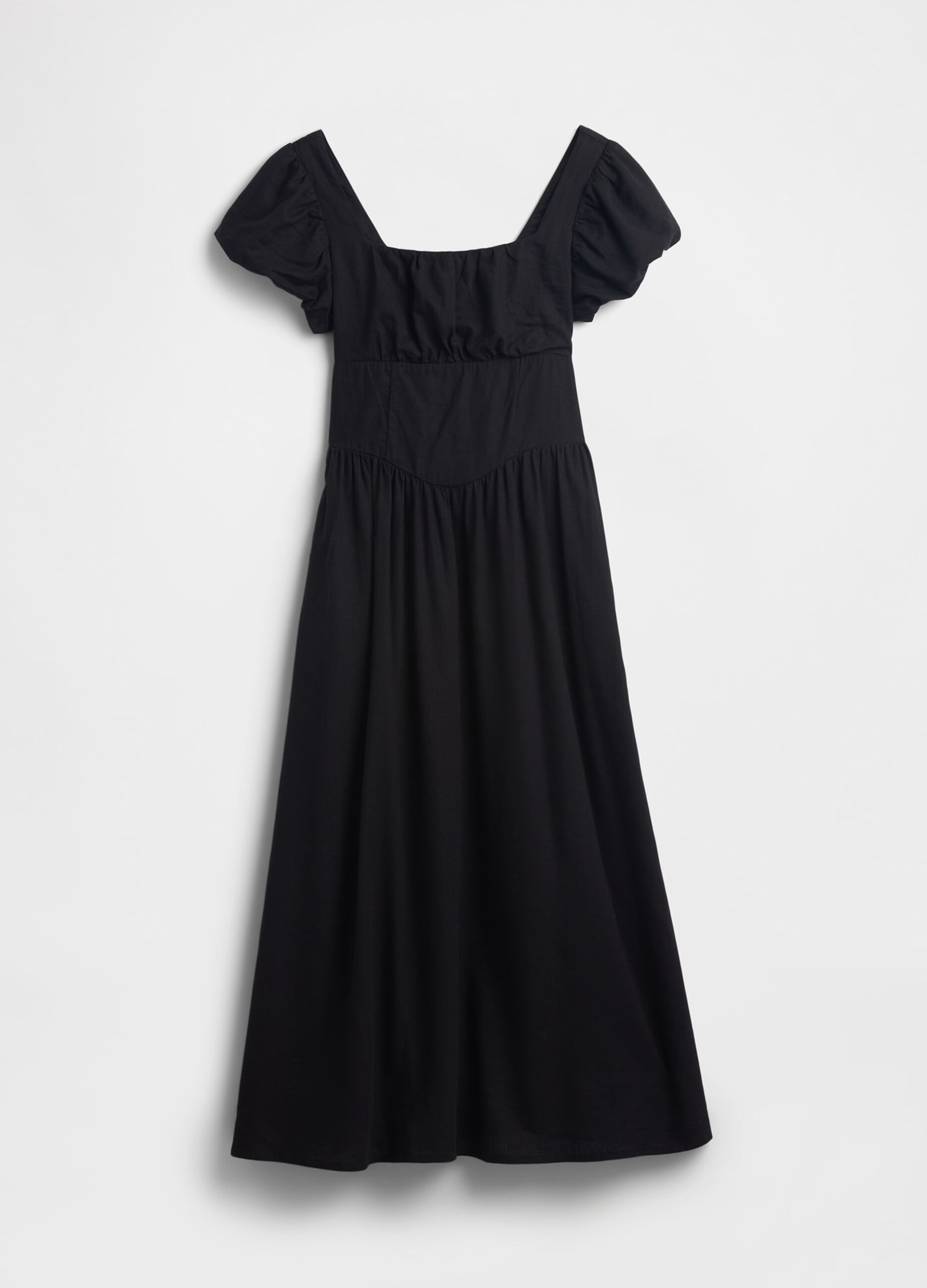 Long linen-blend dress