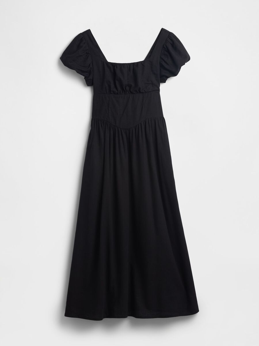 Long linen-blend dress_4