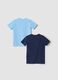 2-pack light blue and navy crew-neck T-shirts in pure organic cotton_1