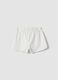 Girls' white pure cotton regular-fit shorts with lace_1