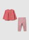 Girls' pink cotton blend set with floral pattern_1