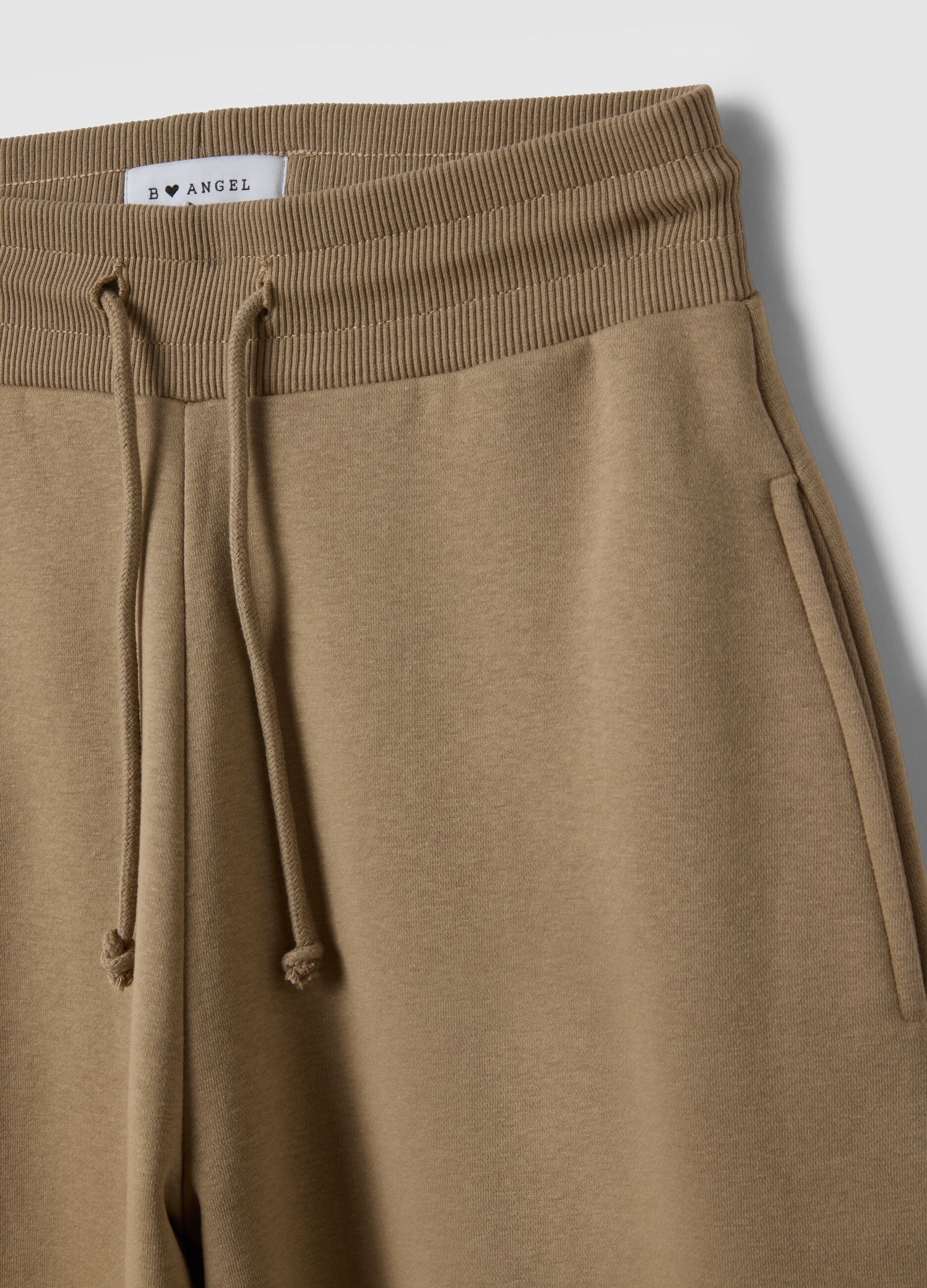 Beige cotton-blend baggy-fit jogger trousers