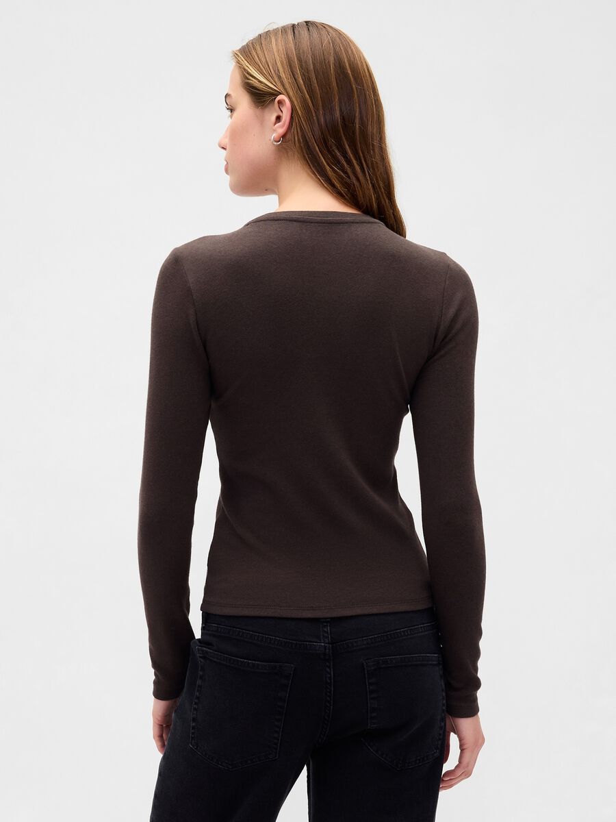 Brown long sleeve stretchy top_2