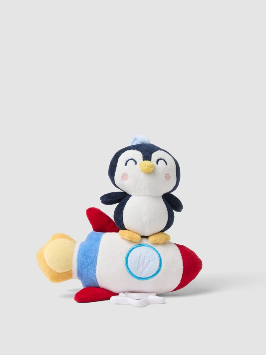 Carillon azzurro a razzo con pinguino_0