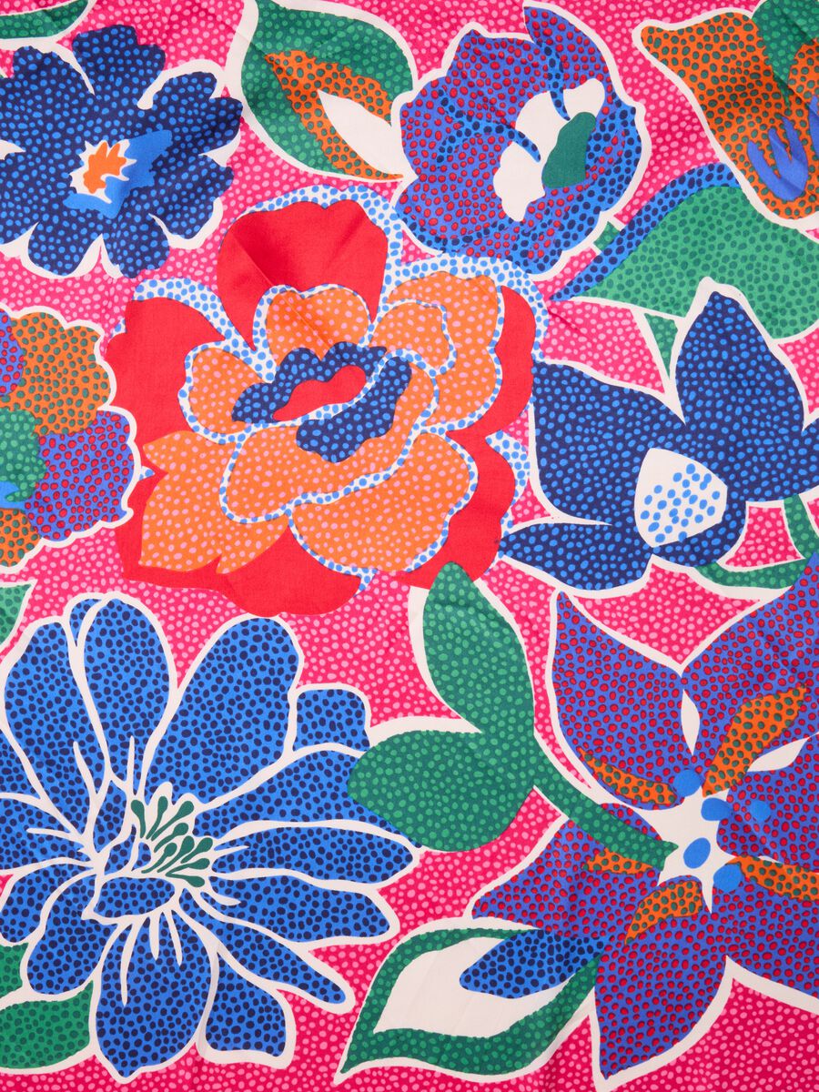 Foulard animalier con stampa fiore_1