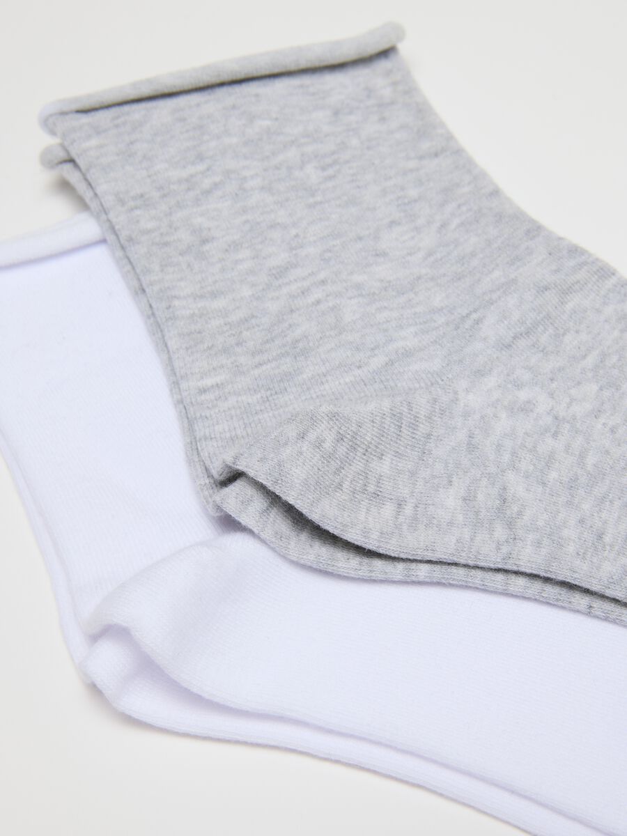 Three-pack of multicoloured short socks in stretchy cotton blend_1