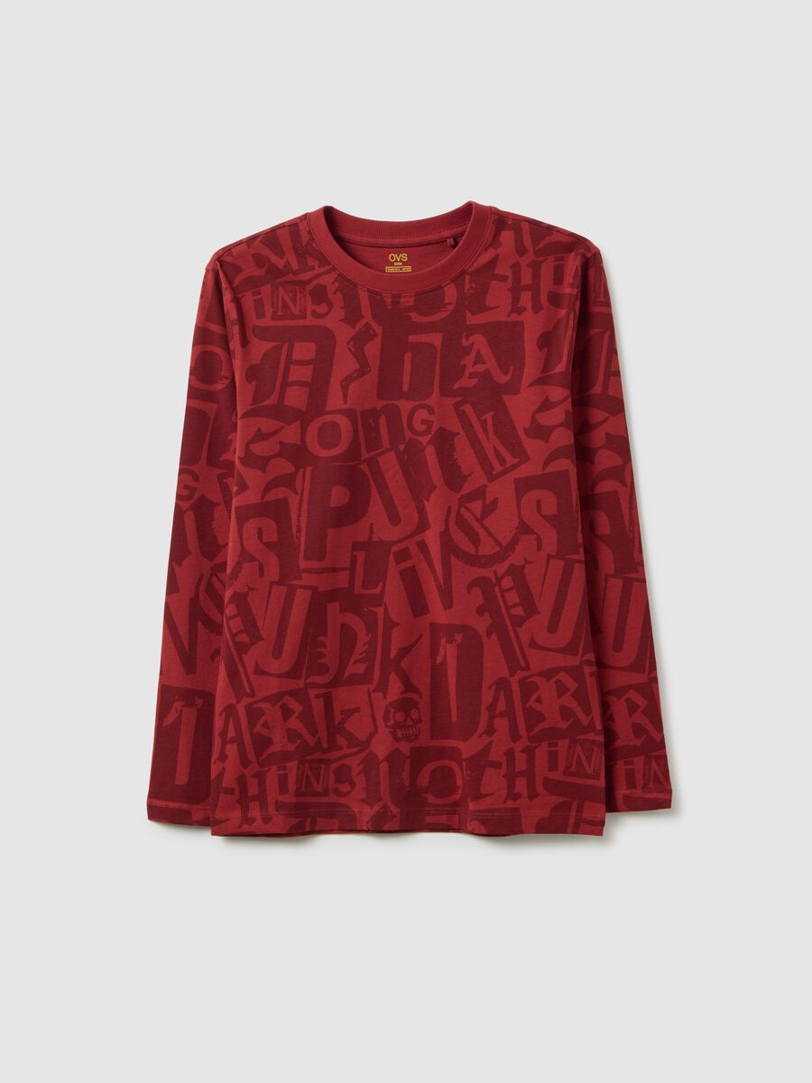 T-shirt rossa da  ragazzo in puro cotone regular fit_0