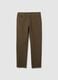 Brown pure cotton regular fit trousers_4
