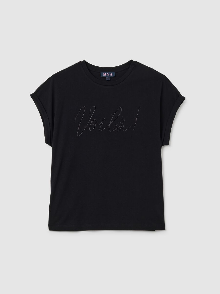 Black pure cotton regular fit T-shirt_4