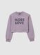 Girls' purple cotton sweatshirt regular fit with round neckline_0