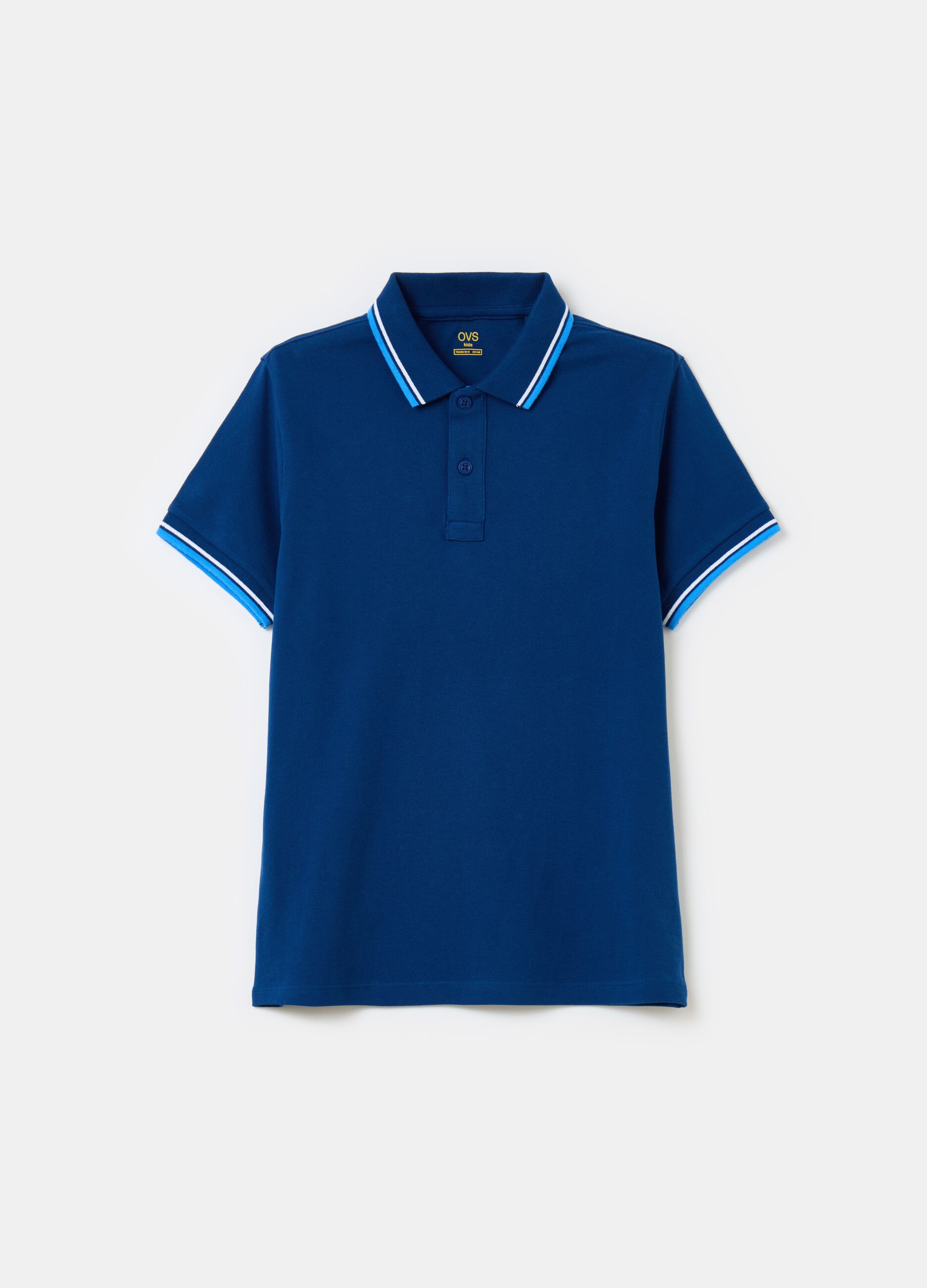 Polo shirt in piquet with striped detail