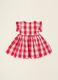 Multicoloured check dress with ruffle sleeves for baby girls_2
