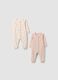 Two-pack of multicolour cotton-blend sleepsuits for baby girl_0