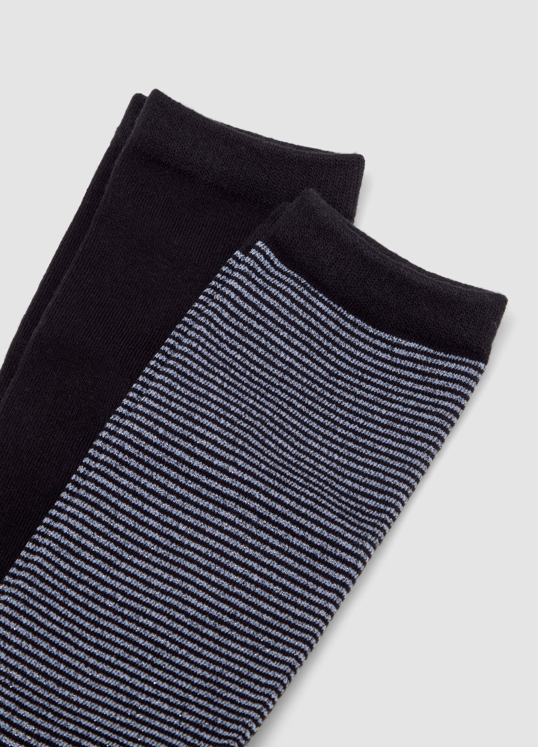 Three-pack of multicolour long socks in organic stretch cotton