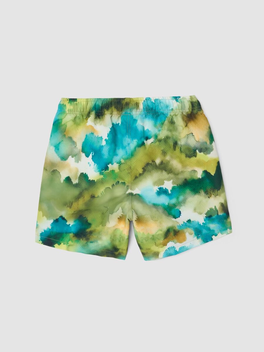 Multicolour boys&rsquo; swim shorts with watercolour-effect print_1
