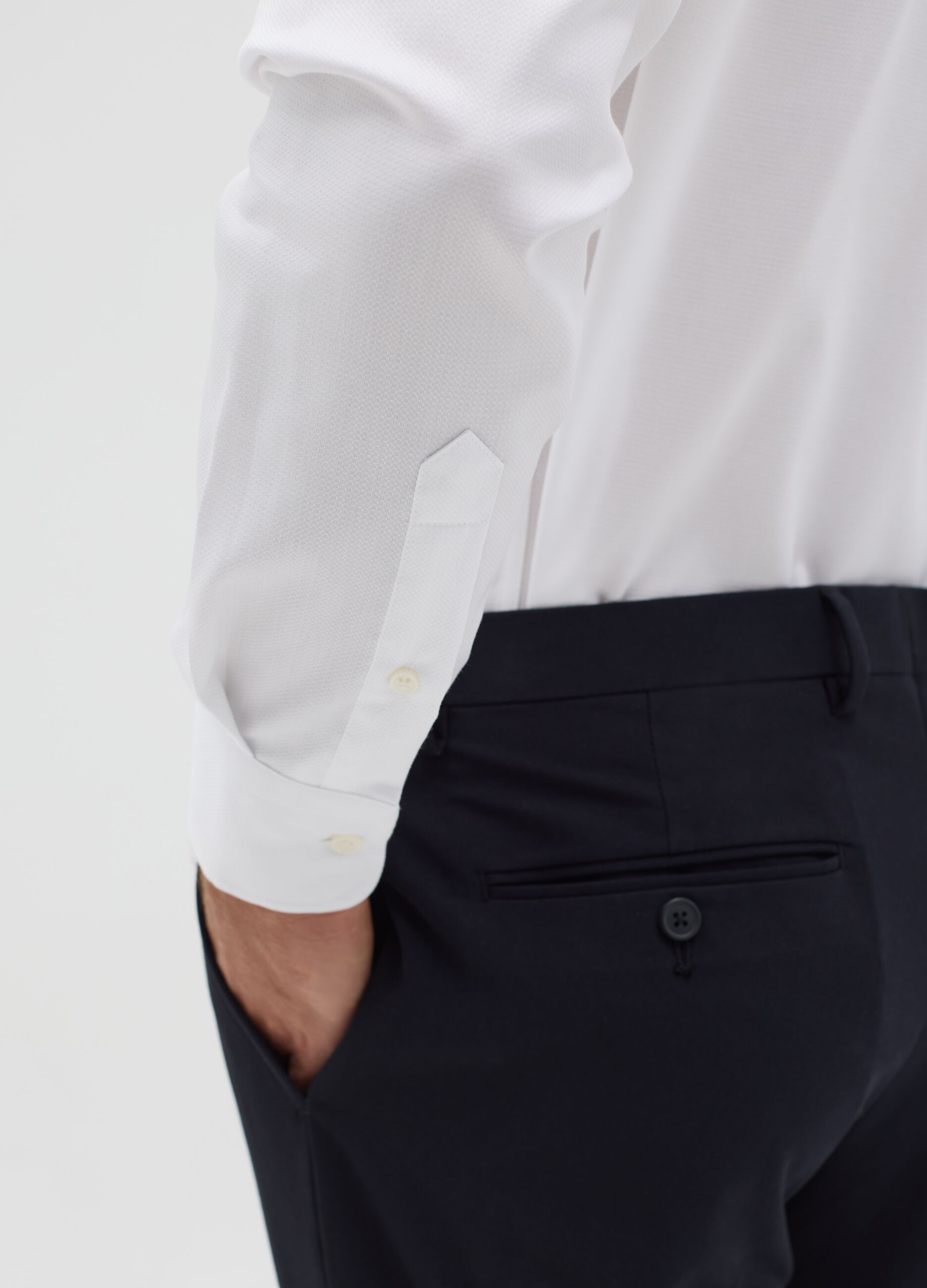 Camicia regular fit bianca no stiro