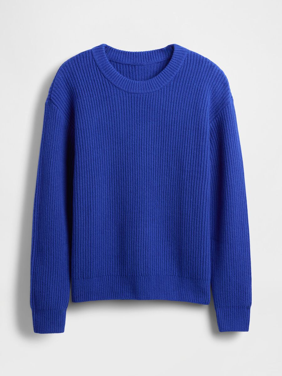 Maglione da bambino in misto cotone blu_3