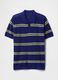 Blue striped cotton blend polo by OVS_3