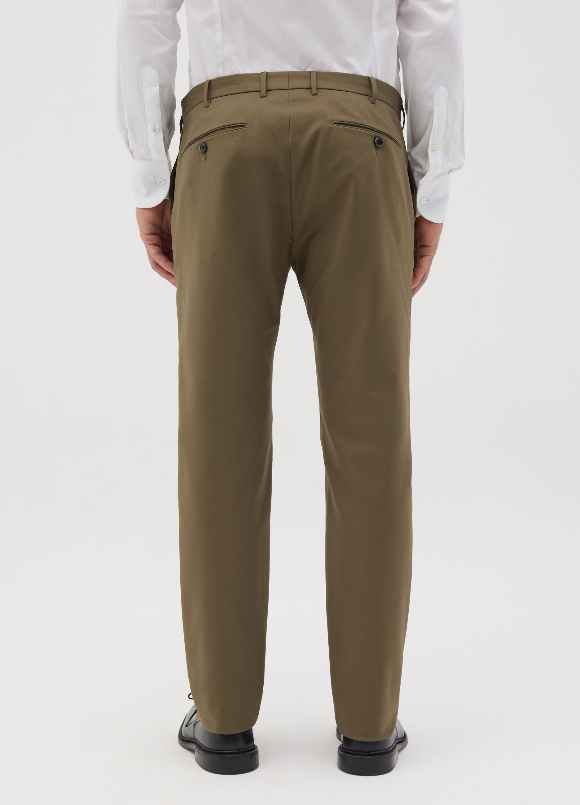 Brown slim-fit chino trousers