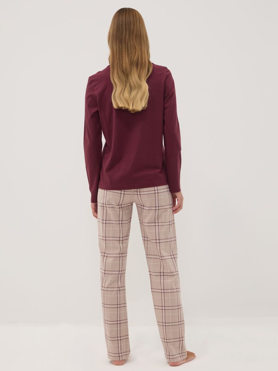 Beige pure organic cotton crew-neck pyjamas_3