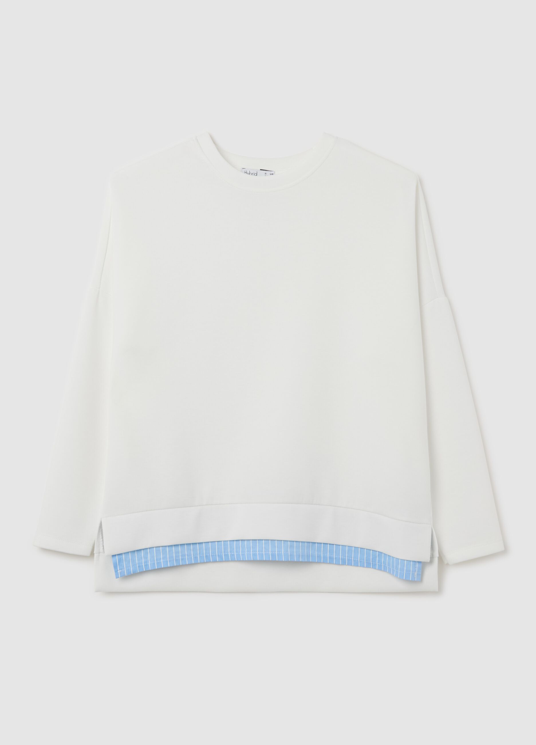 White top with layered-effect hem