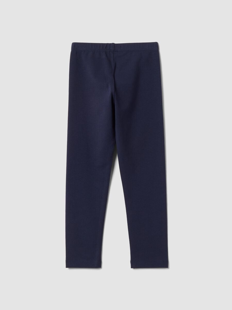 Leggings blu in cotone elasticizzato skinny fit_1