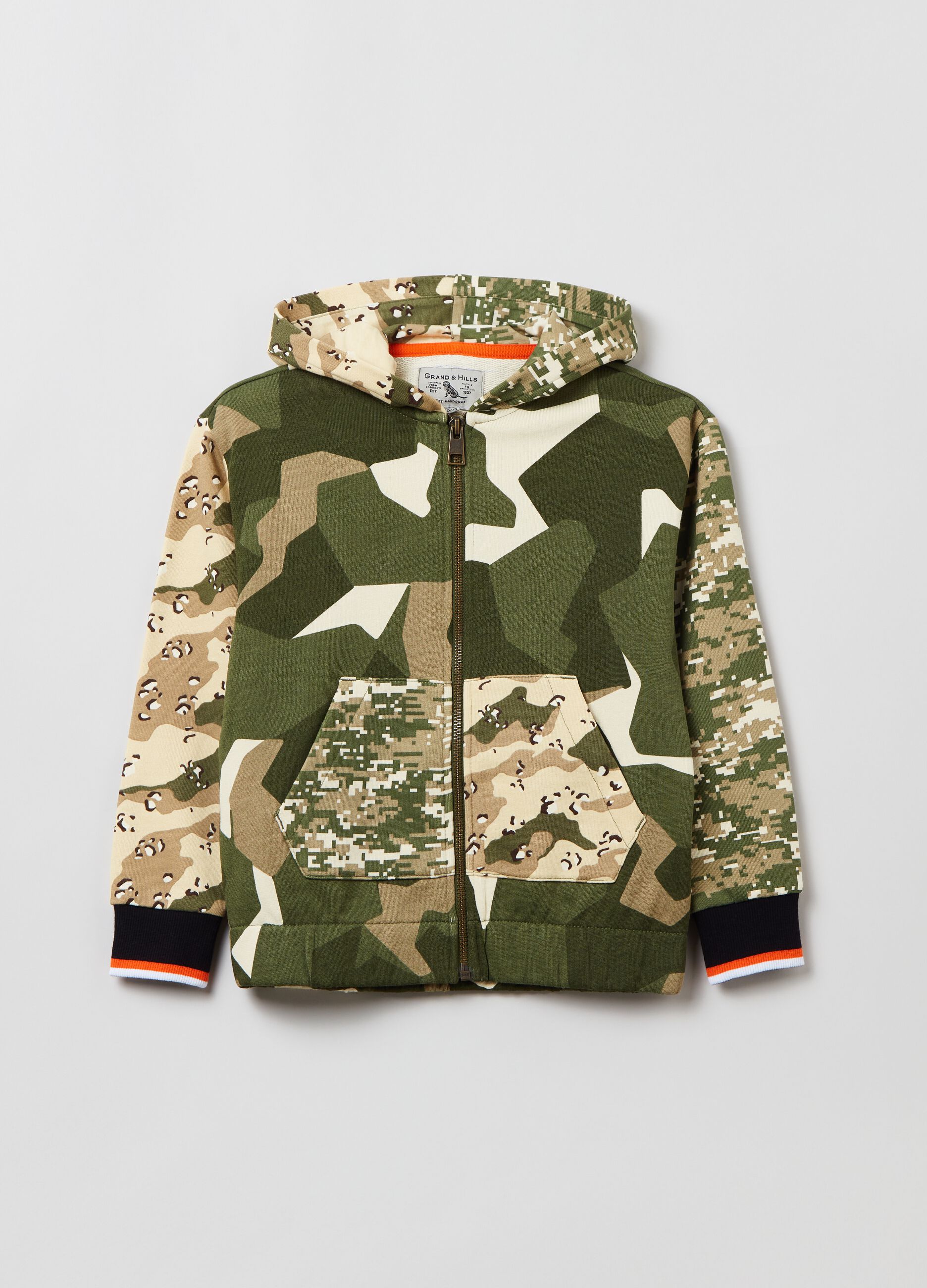 Full-zip camouflage con cappuccio Grand&Hills 