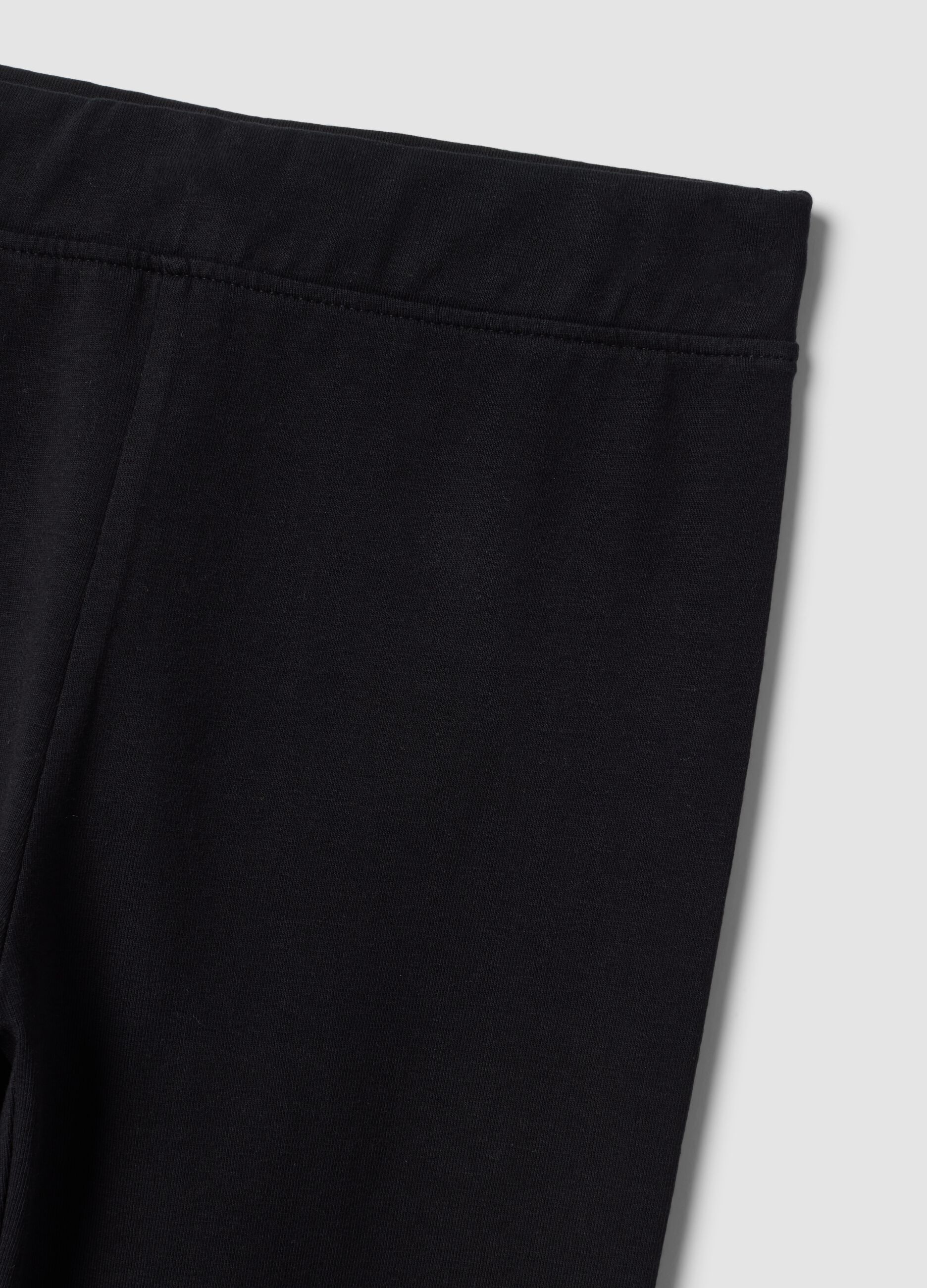 Leggings neri in cotone organico elasticizzato skinny fit per ragazza