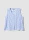 Light blue sleeveless pure cotton pyjama top with buttons_4