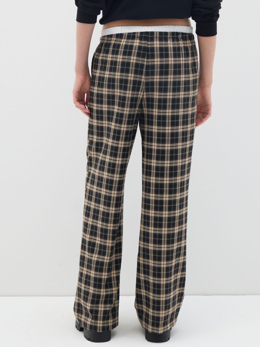 Pantaloni a quadri multicolor wide leg_3