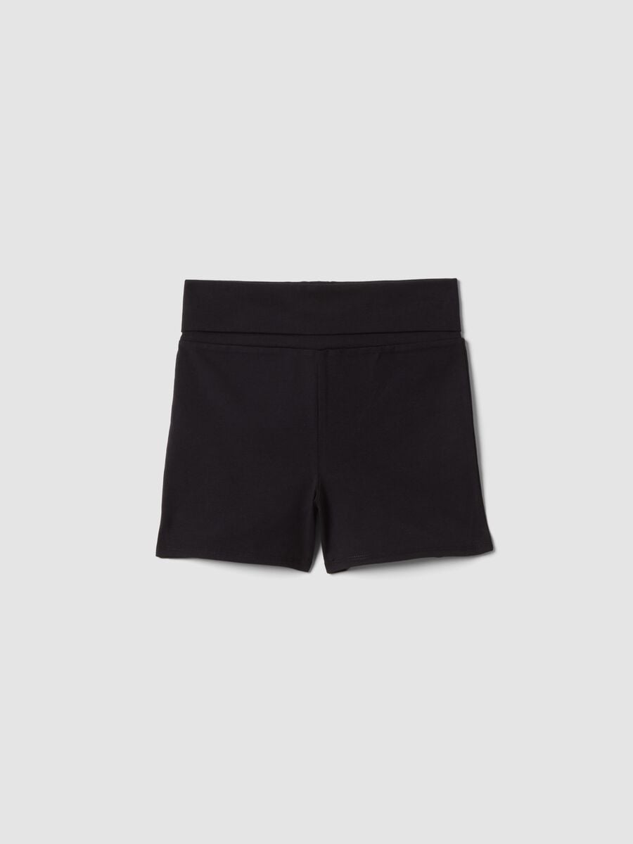 Girls&rsquo; slim-fit black stretch organic cotton shorts_3