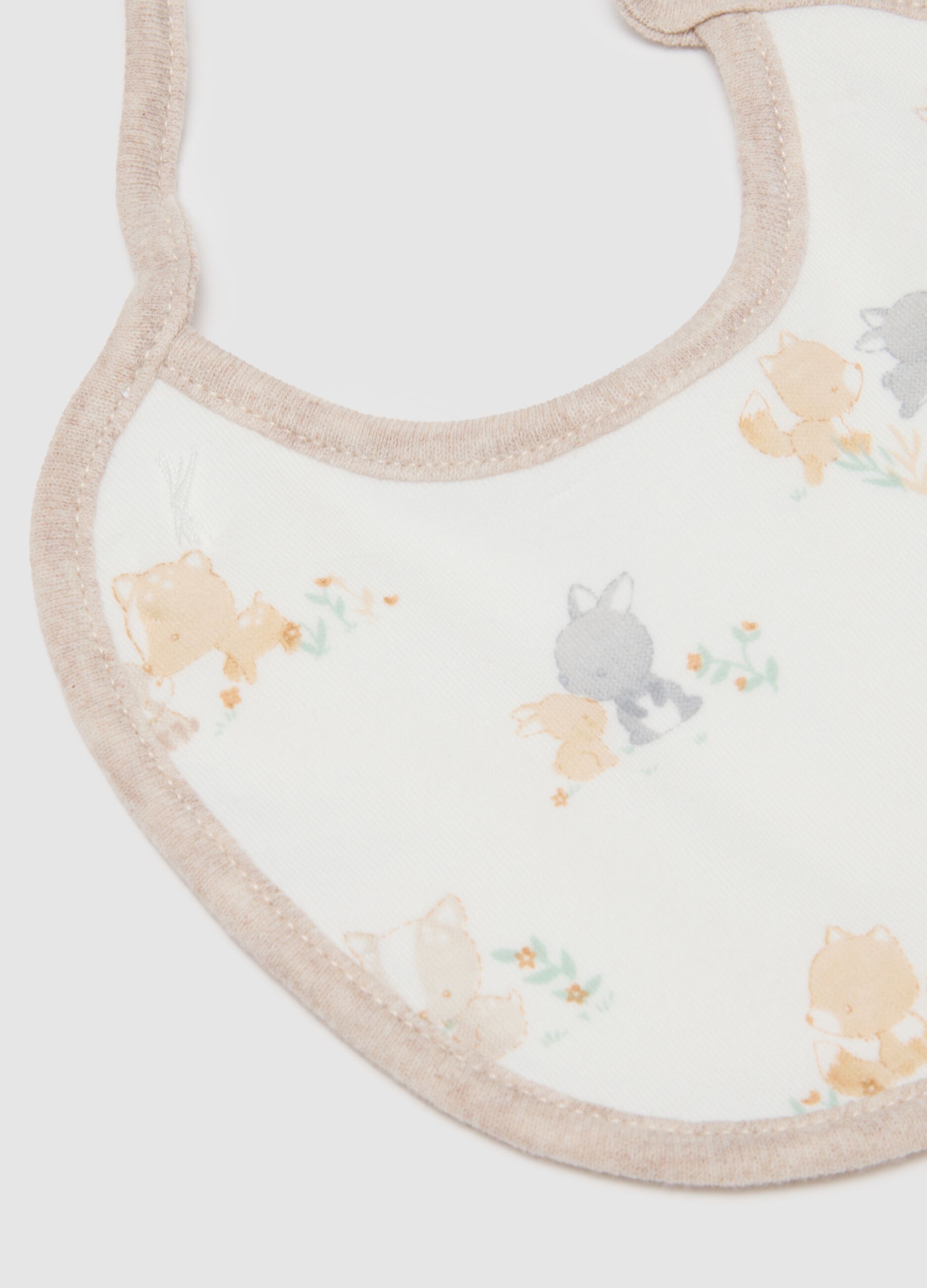 Pack of two baby bibs in pure white cotton