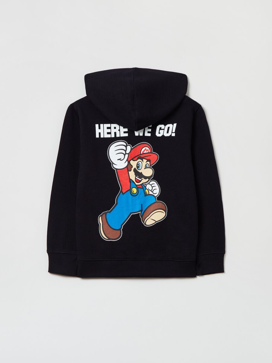 Full-zip con cappuccio stampa Super Mario_1