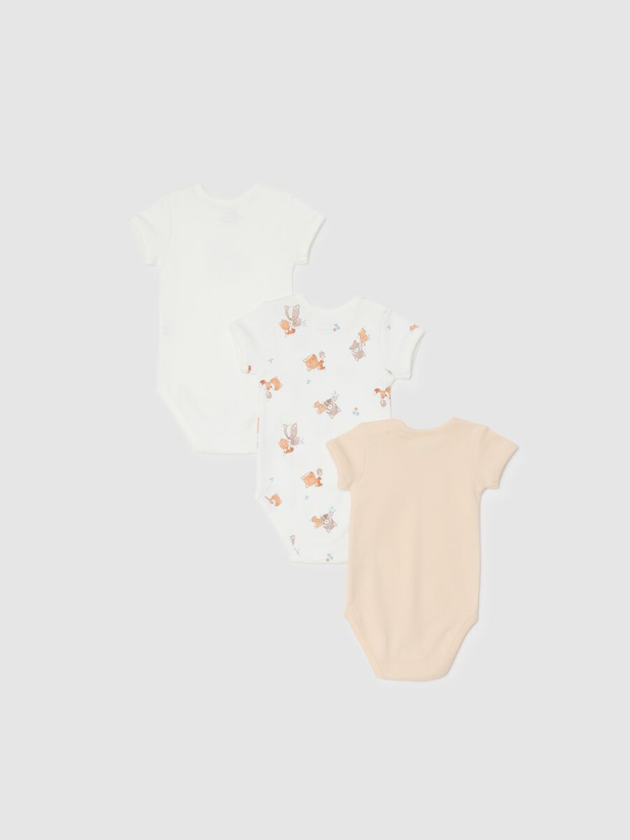 Multi-coloured pure cotton unisex baby bodysuit tripack set_1