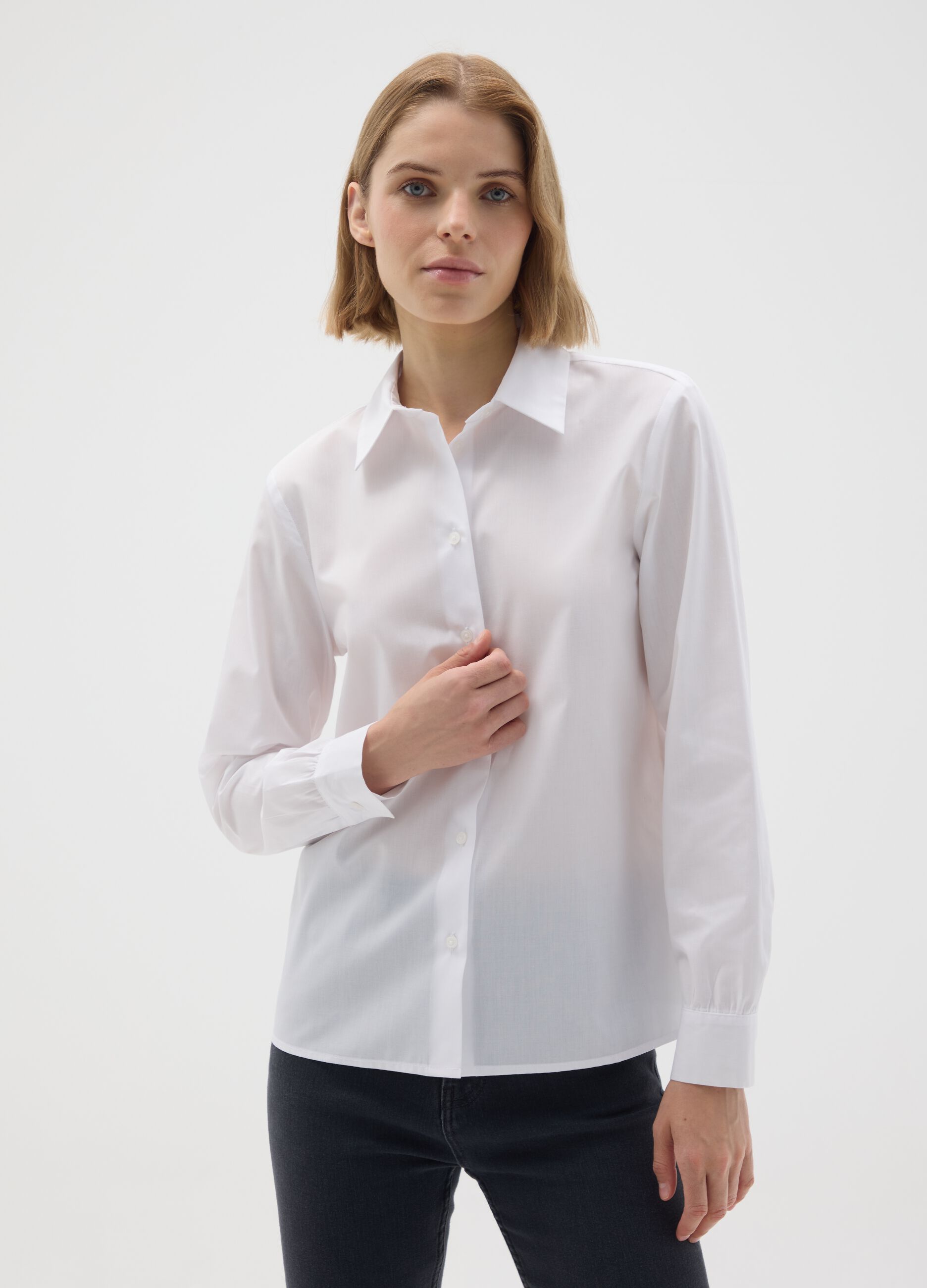 Camicia in cotone bianca slim fit