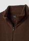 Felpa marrone con colletto e zip regular fit in pile_1