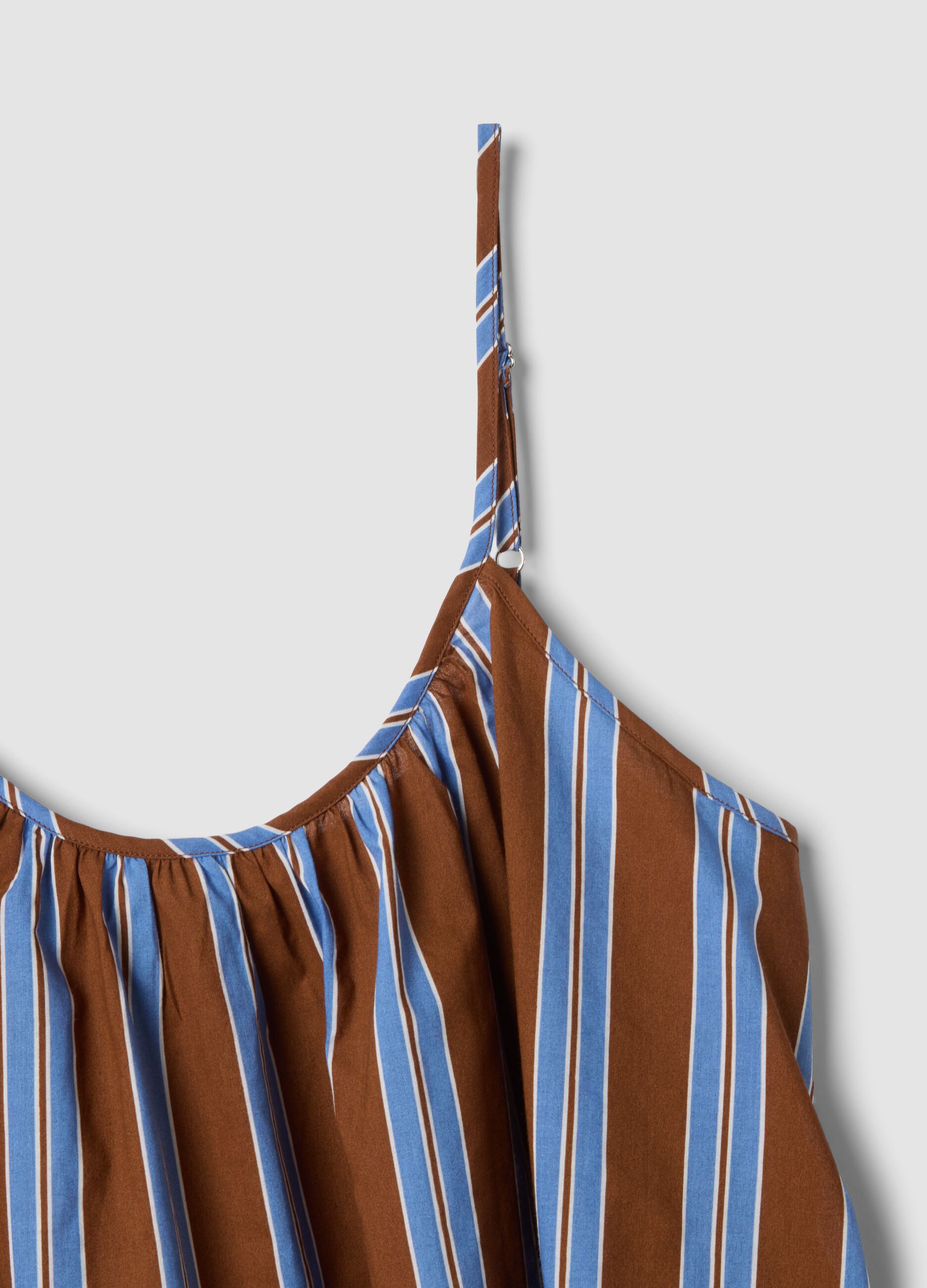 Brown striped pure cotton top