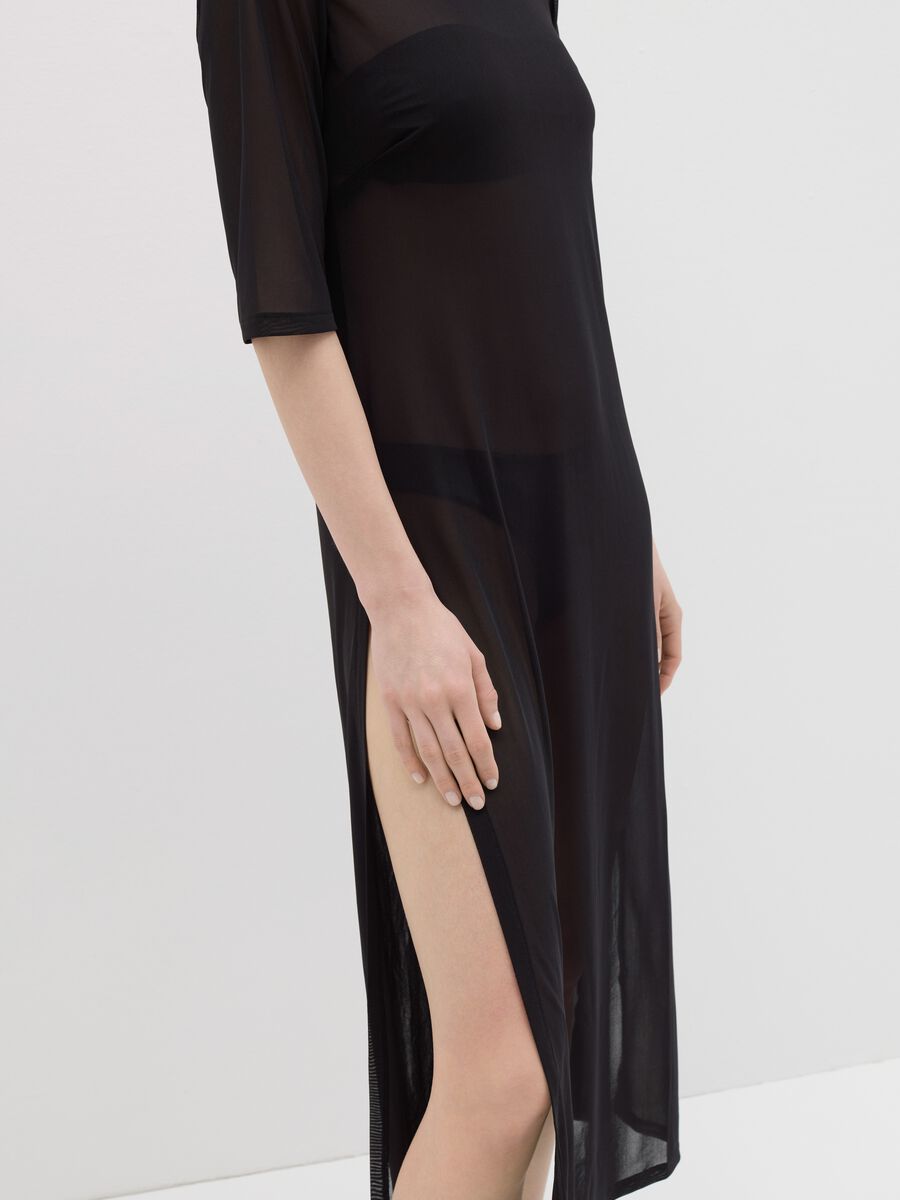 Long black beach cover-up dress_2