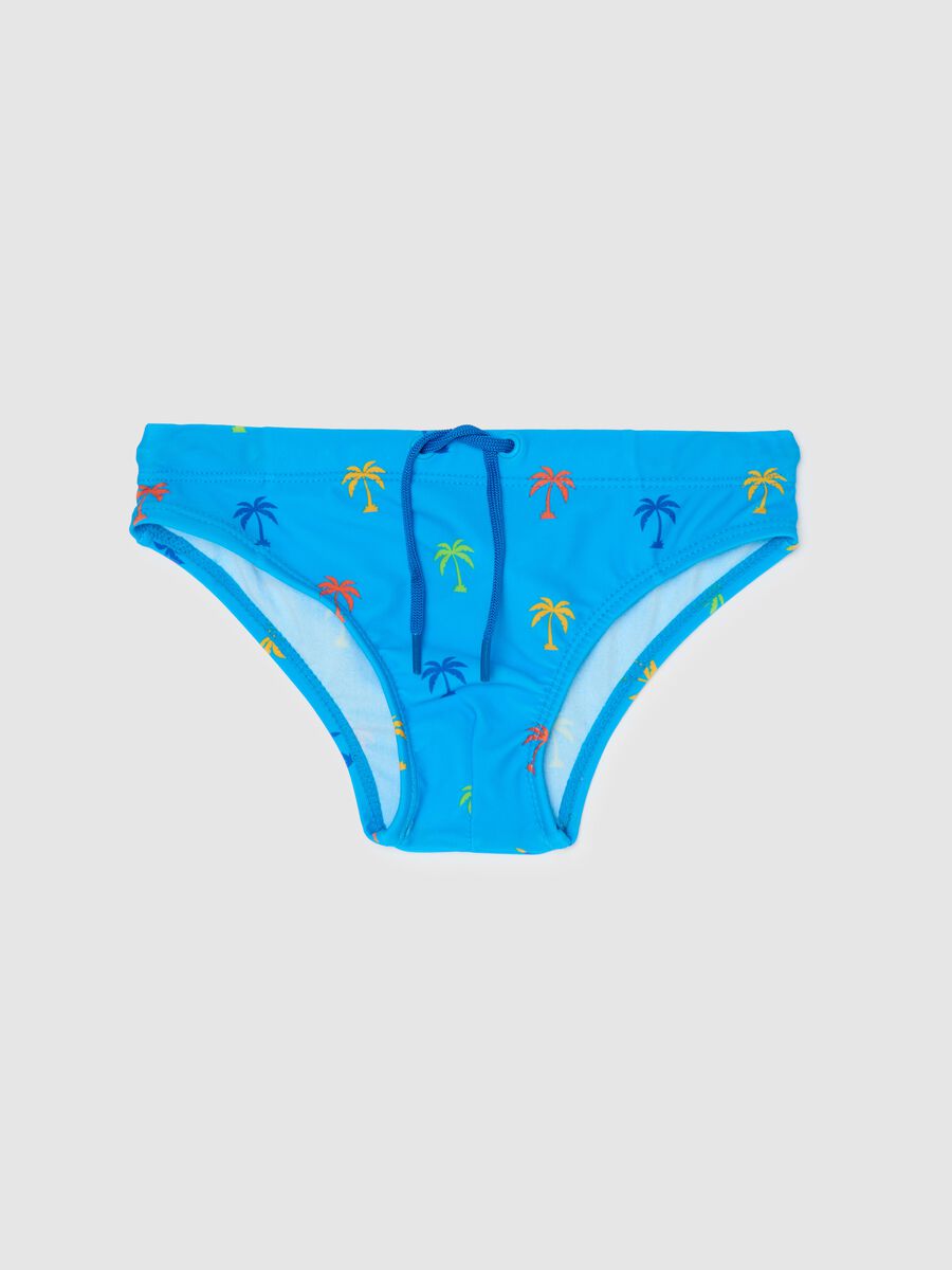 Blue beach briefs with colourful palms OVS Kids_0