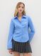 Blue slim fit pure cotton shirt_1