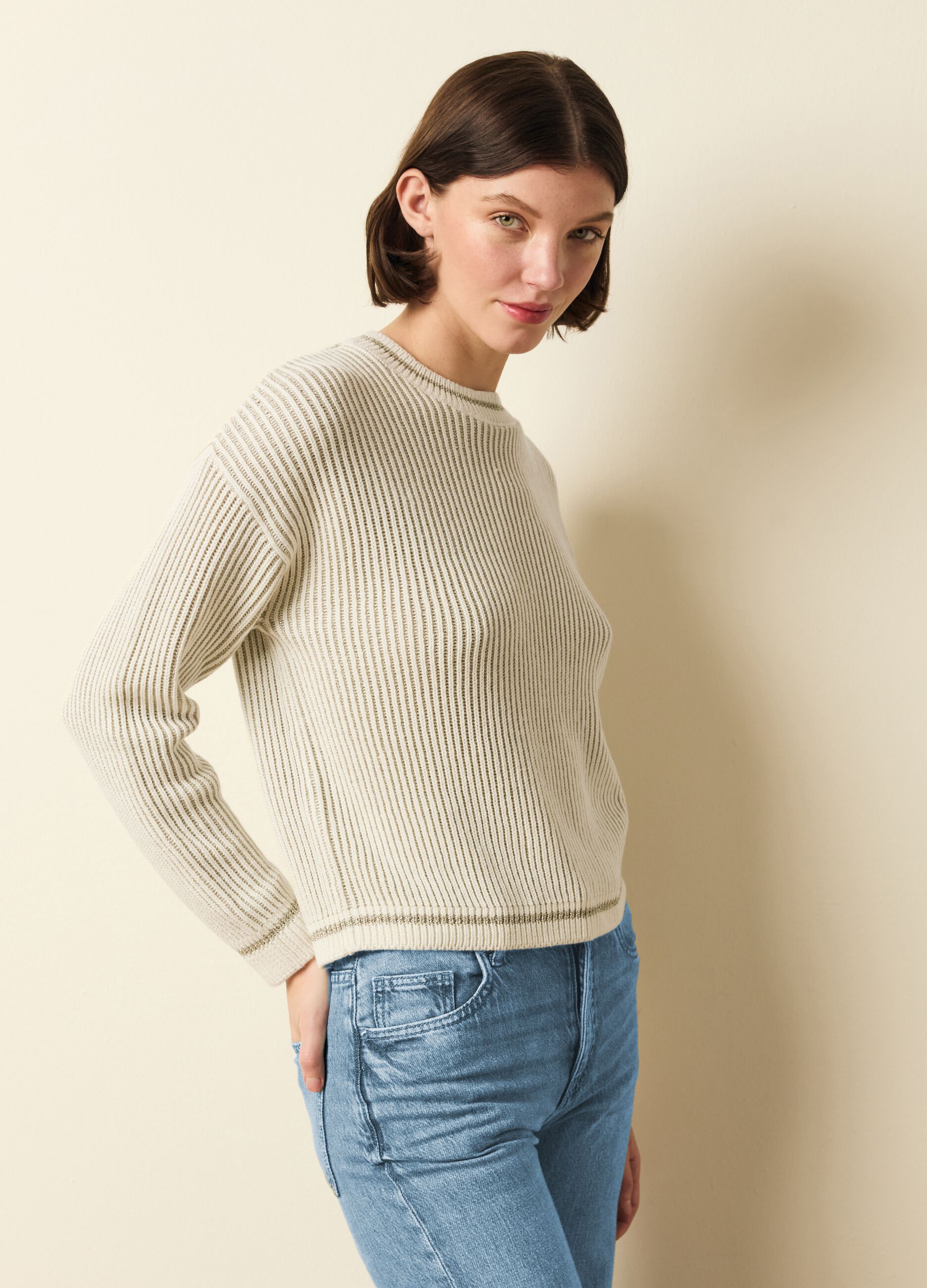 Intarsia design pullover