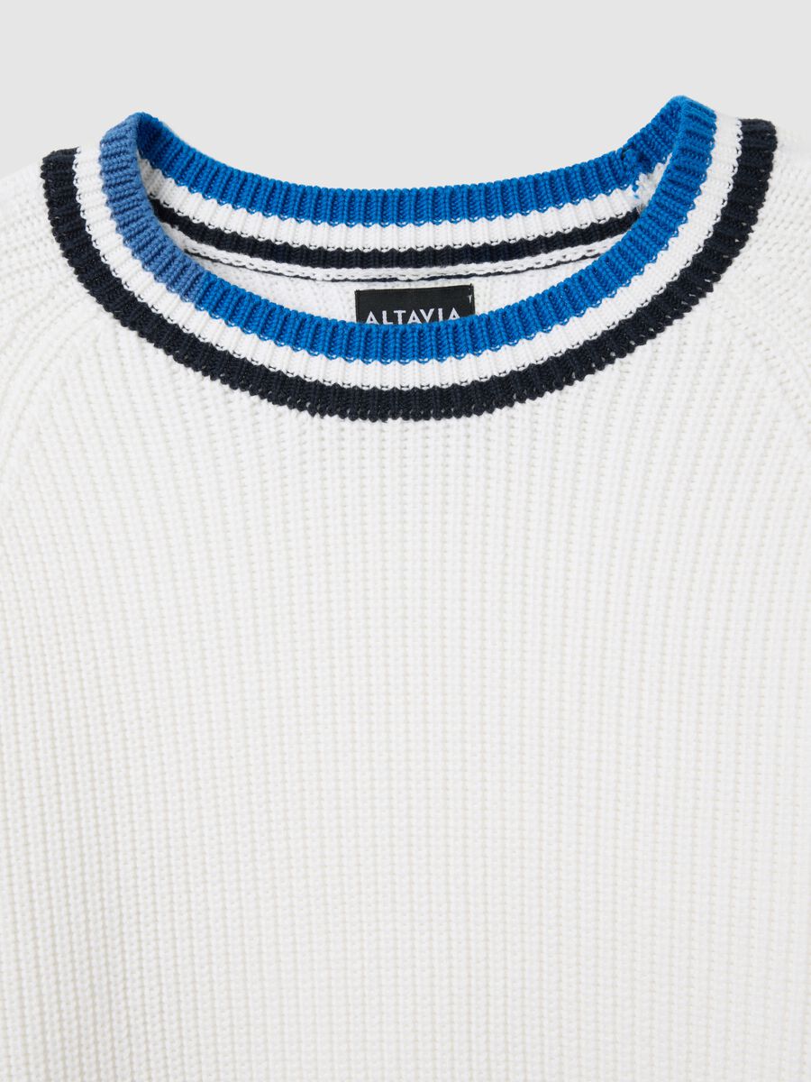 Maglione bianco sportivo in misto cotone ALTAVIA COURT_5