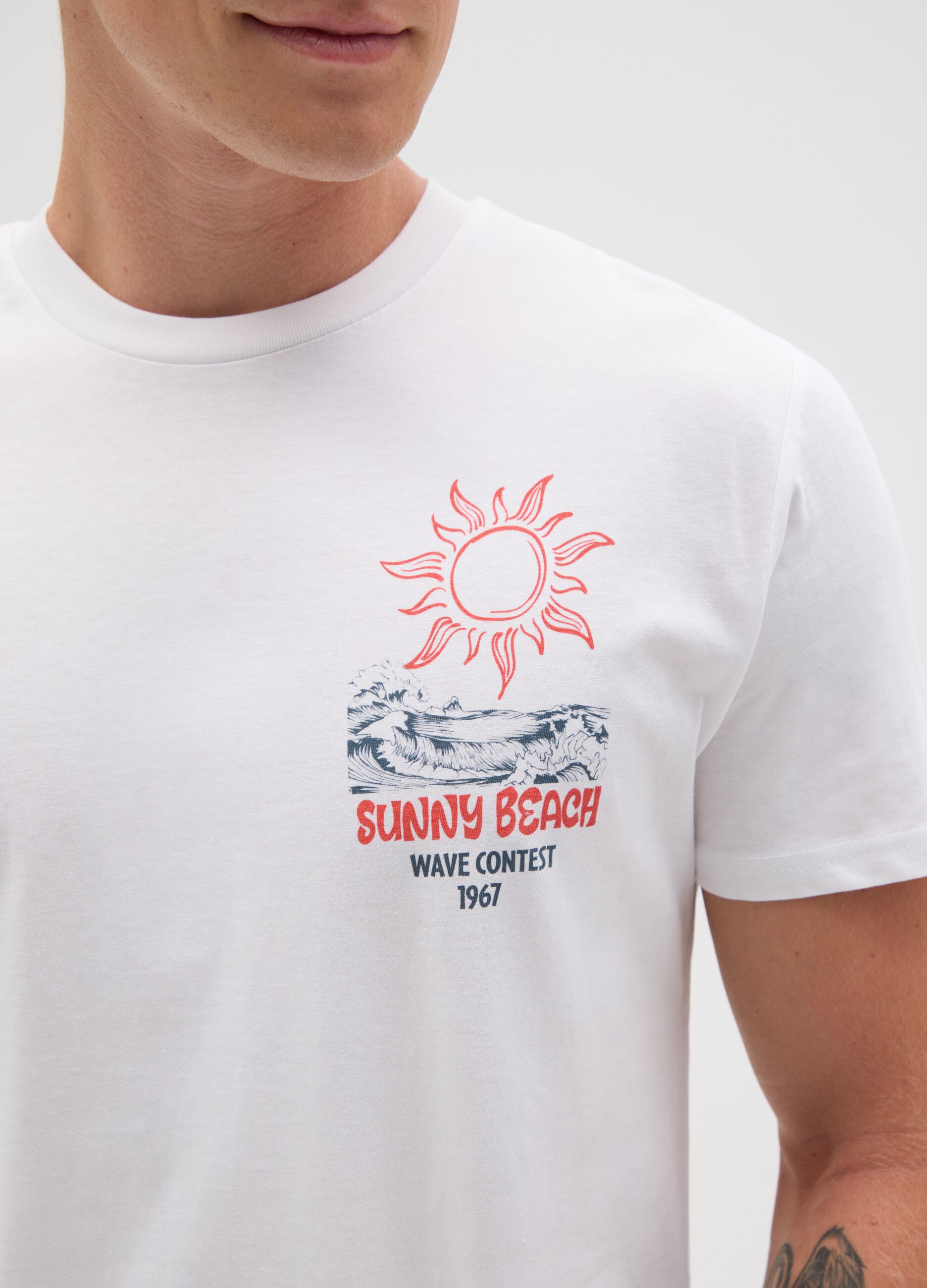 Men's pure cotton white t-shirt regular fit