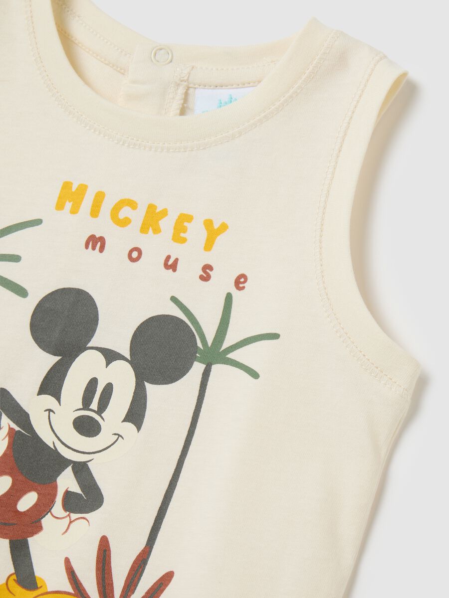 Children's beige pure cotton vest regular fit Mickey Mouse_2