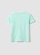 Girl's light blue pure cotton T-shirt regular fit with slogan_1