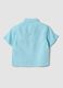 Light Blue Linen-Blend Cotton Shirt for Baby Boys, Regular Fit_1