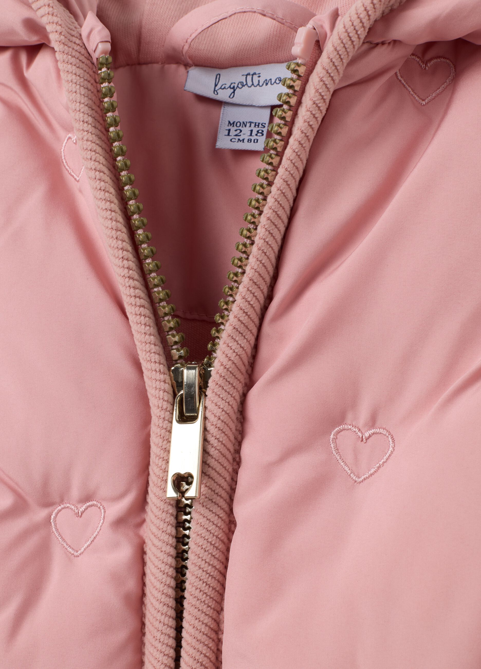 Regular fit pink hoodie jacket for girls