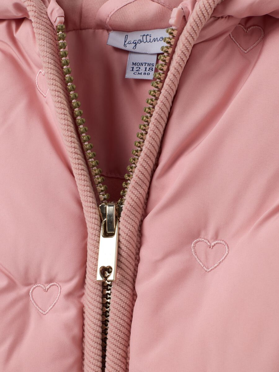 Regular fit pink hoodie jacket for girls_2