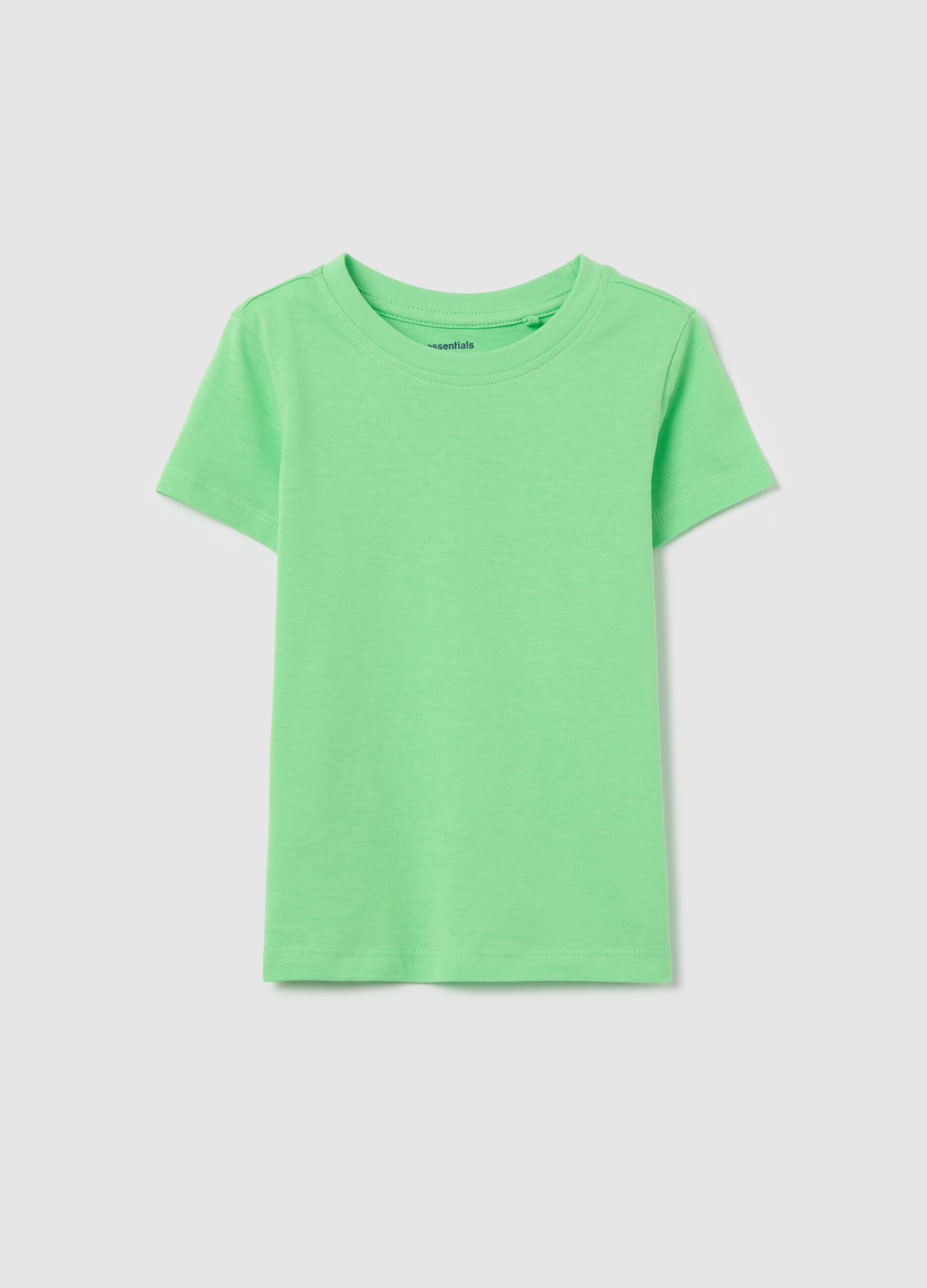 T-shirt da bambina in puro cotone verde regular fit